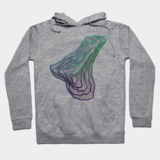 Contour map of Mount Everest purple and green Hoodie